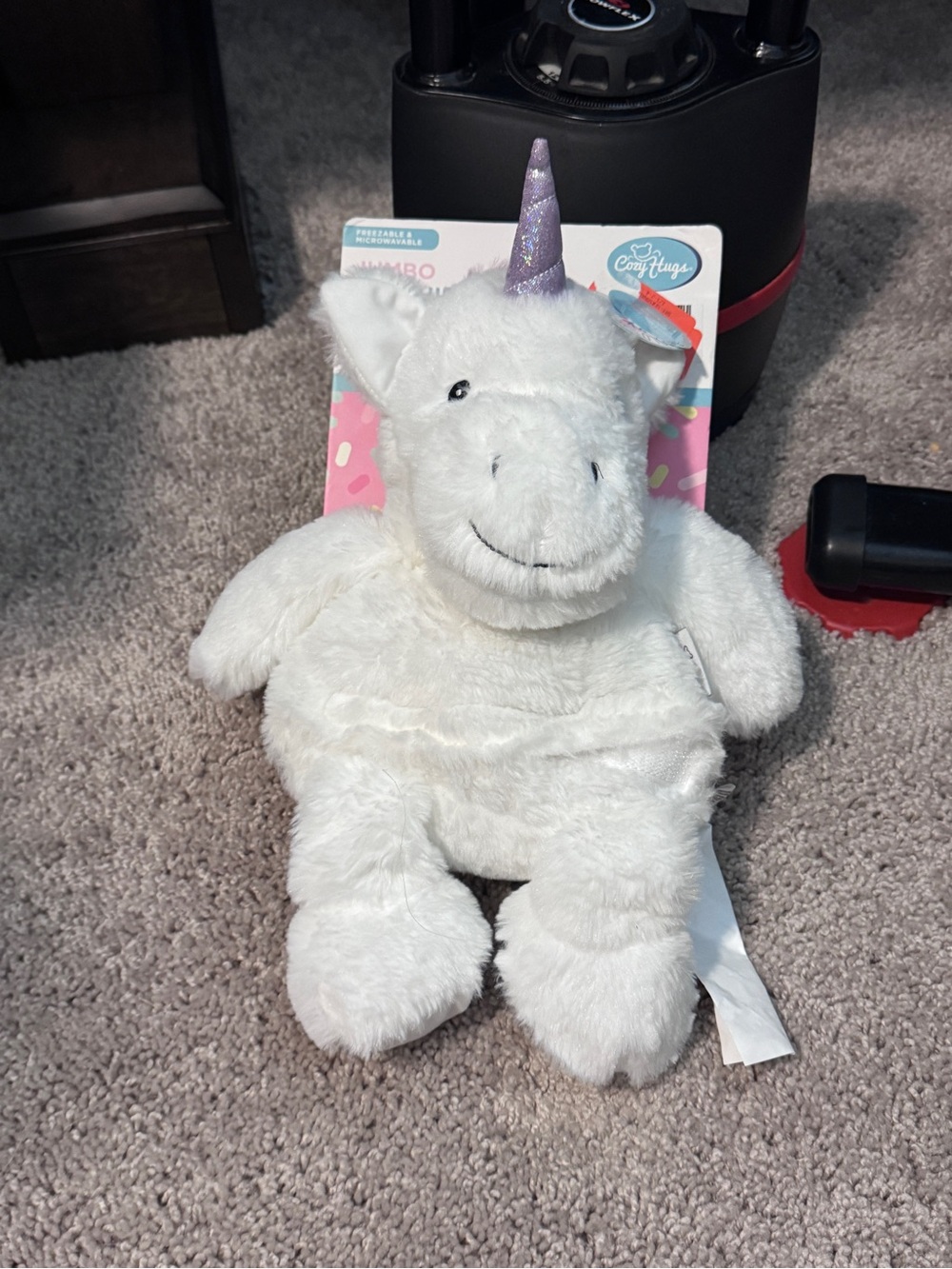 Cozy Plush White Unicorn Stuffed Toy - Soft Cuddly Companion